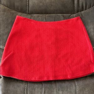 Red mini skirt